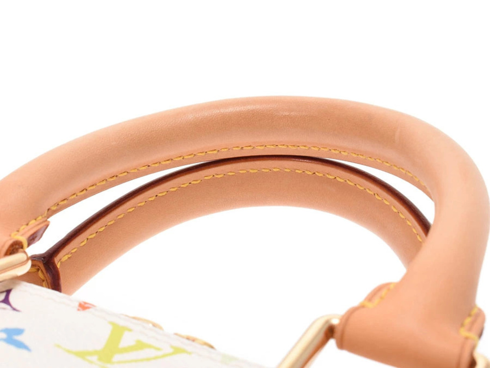 Louis Vuitton Multicolor Leather Handbag Alma White - Picture 4 of 11